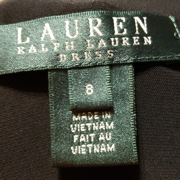 lauren ralph lauren black stretch gathered dress - Picture 5 of 6